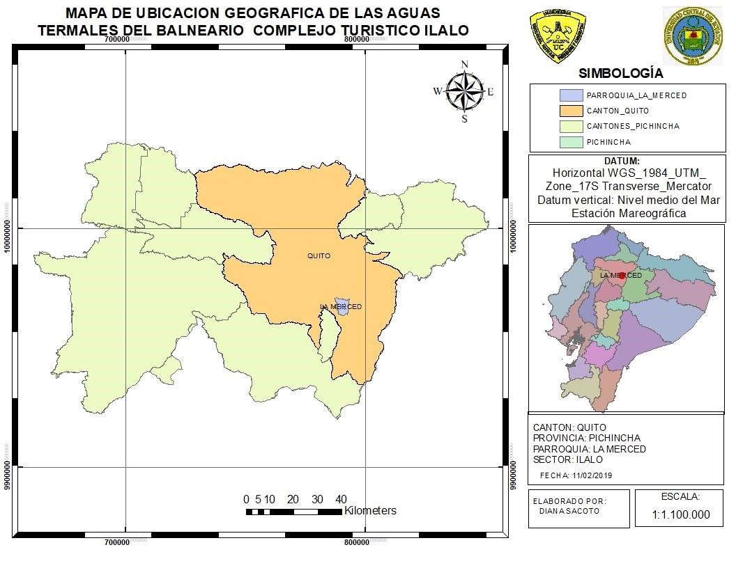 Mapa de la ubicación
geográfica del Balneario “Ilaló”