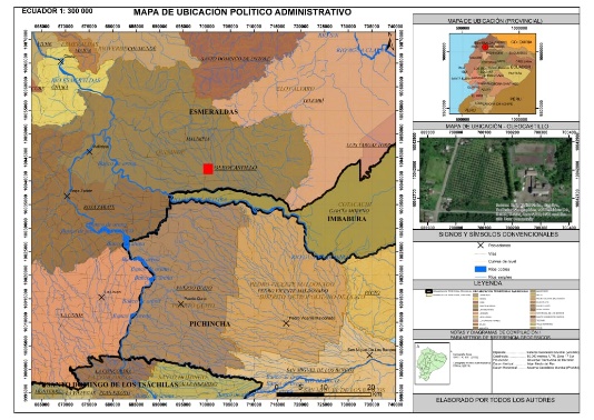 Mapa de ubicación de la
extractora de aceite de palma. Prov. Esmeraldas