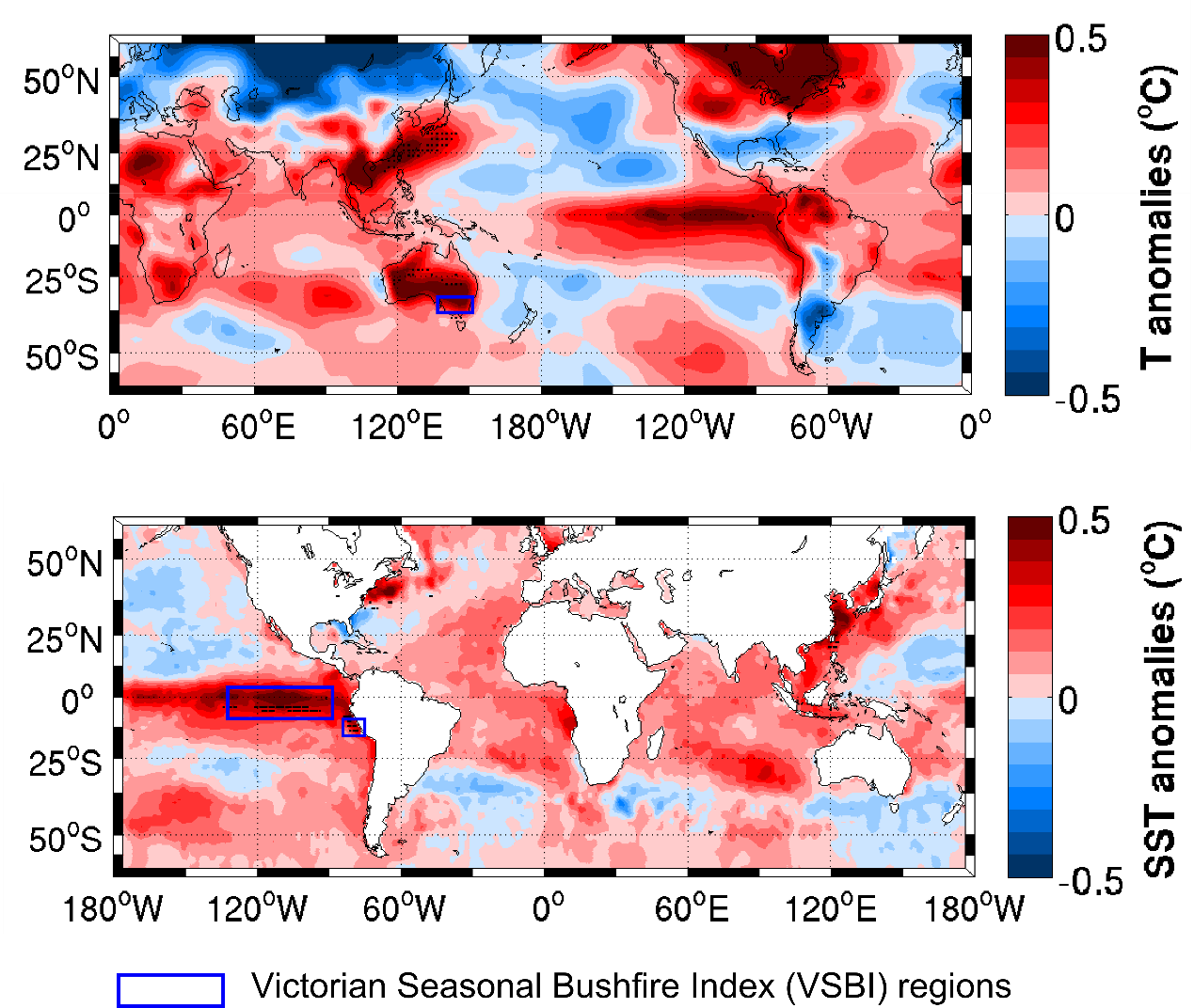 Anomal&iacute;as de la temperatura en la superficie