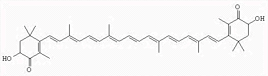 Estructura
química del carotenoide astaxantina
