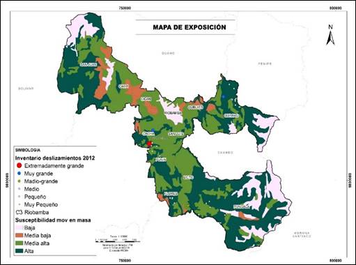 Mapa de exposición del cantón
Riobamba