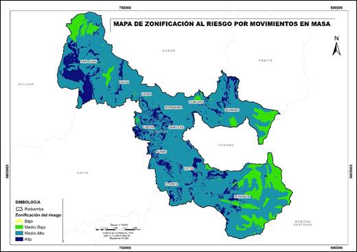  Mapa de zonificación del riesgo.