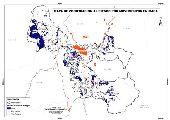  Mapa de zonificación del riesgo
y áreas vulnerables