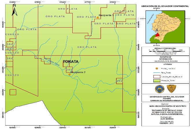  Mapa de
ubicación de puntos de muestreo