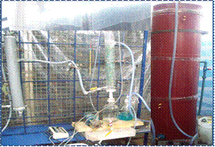 Sistema
de prueba de biofiltración con tres lechos, para la remoción de sulfuro de hidrógeno