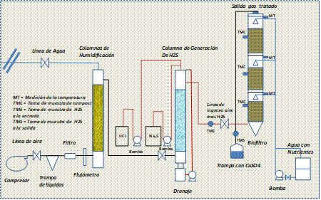 Sistema
de biofiltración piloto