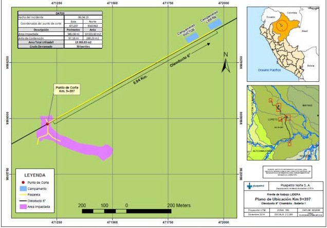 Mapa Ubicación del
área impactada