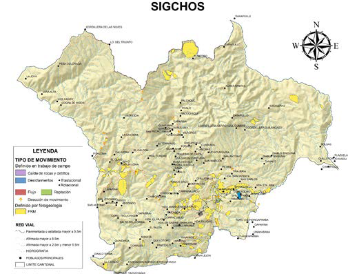 Mapa que muestra el tipo de FRM en la parroquia Matriz Sigchos