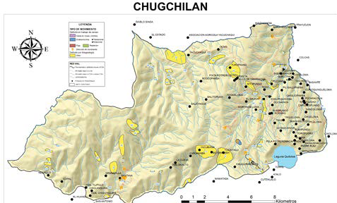  Mapa que muestra
el tipo de FRM en la parroquia Chugchilán, en el
cantón Sigchos