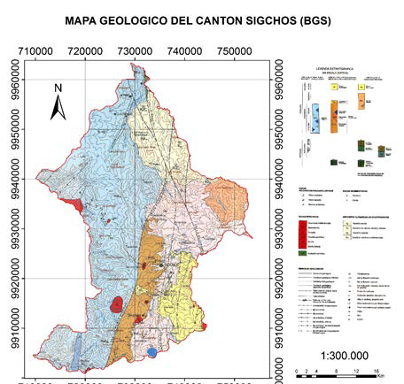 Mapa geológico del cantón Sigchos
