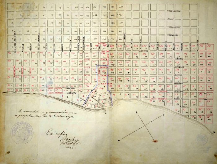 Plano de la ciudad de La Paz de 1886