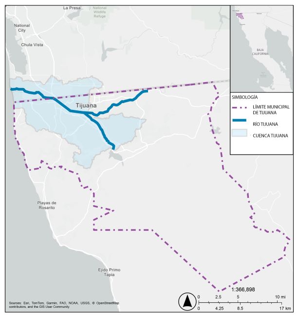 Ubicaci&oacute;n de la ciudad de Tijuana, Baja California, M&eacute;xico