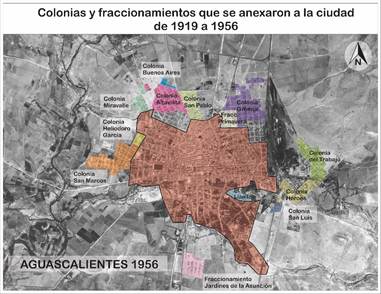 Colonias que se anexaron a la ciudad 1919 a 1956