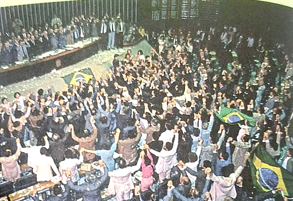 Promulgação da Constituição do Brasil, Brasília, 1988.
