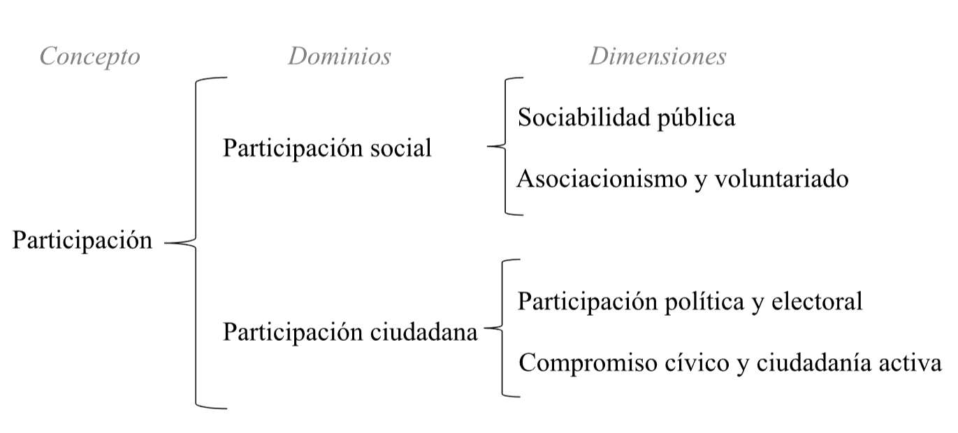 Estructura dimensional para el análisis de la participación de las personas mayores