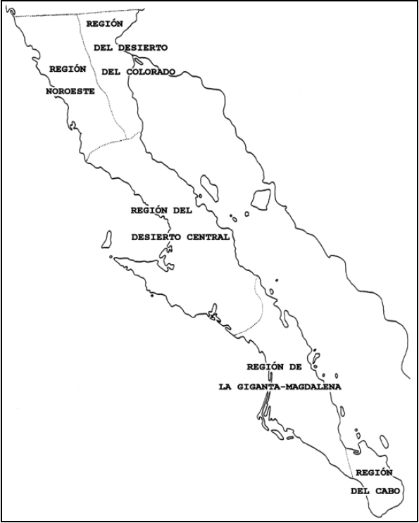 Regiones de Baja California (Laylander,
2016).