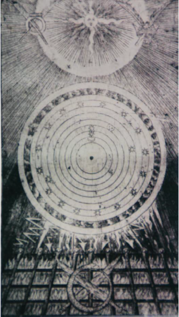 Dios ilumina el universo y clausura el infierno, grabado De la diferencia entre lo temporal y eterno.
