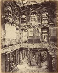 Palais des Tuileries incendie. Intérieur de la Salle des Maréchaux (1871)