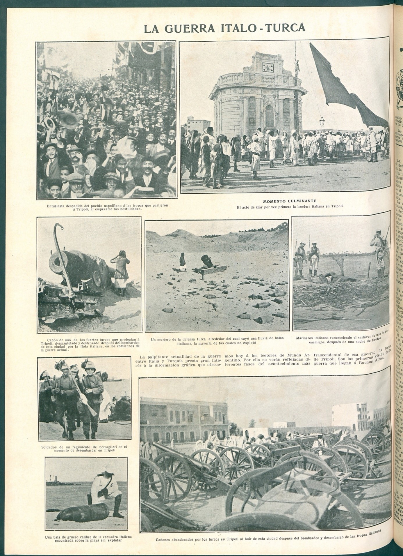 Algunos ejemplos de las im&aacute;genes publicadas sobre la Guerra turco-italiana