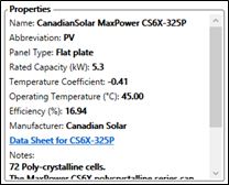 Caracter&iacute;sticas del Panel Fotovoltaico, Canadian Solar Max Power CS6X-325P. 