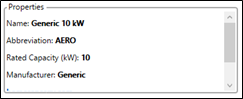Caracter&iacute;sticas de la Turbina E&oacute;lica, Gen&eacute;rica 10 kW. 
