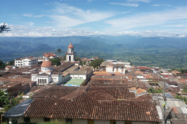 Panorama del municipio de Támesis visto desde el Hogar Juvenil