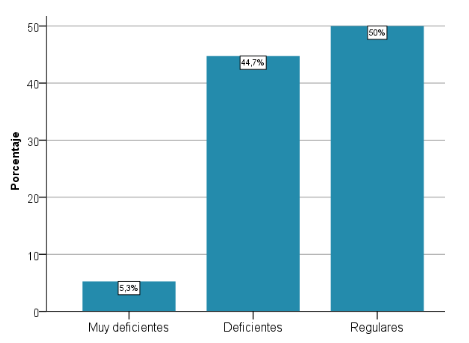 Porcentaje de docentes en cada categoría de Competencias Cognitivas.
