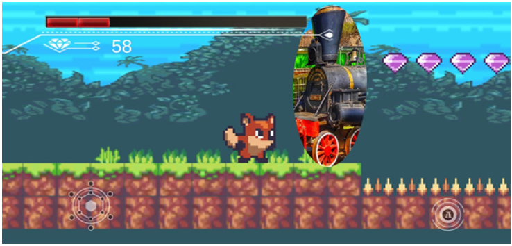 Culpeo encontrando la locomotora Copiapó en el nivel 2