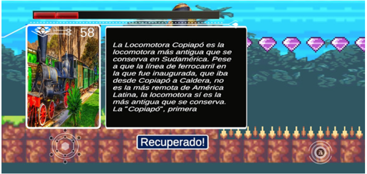 Locomotora Copiapó recuperada en el nivel 2