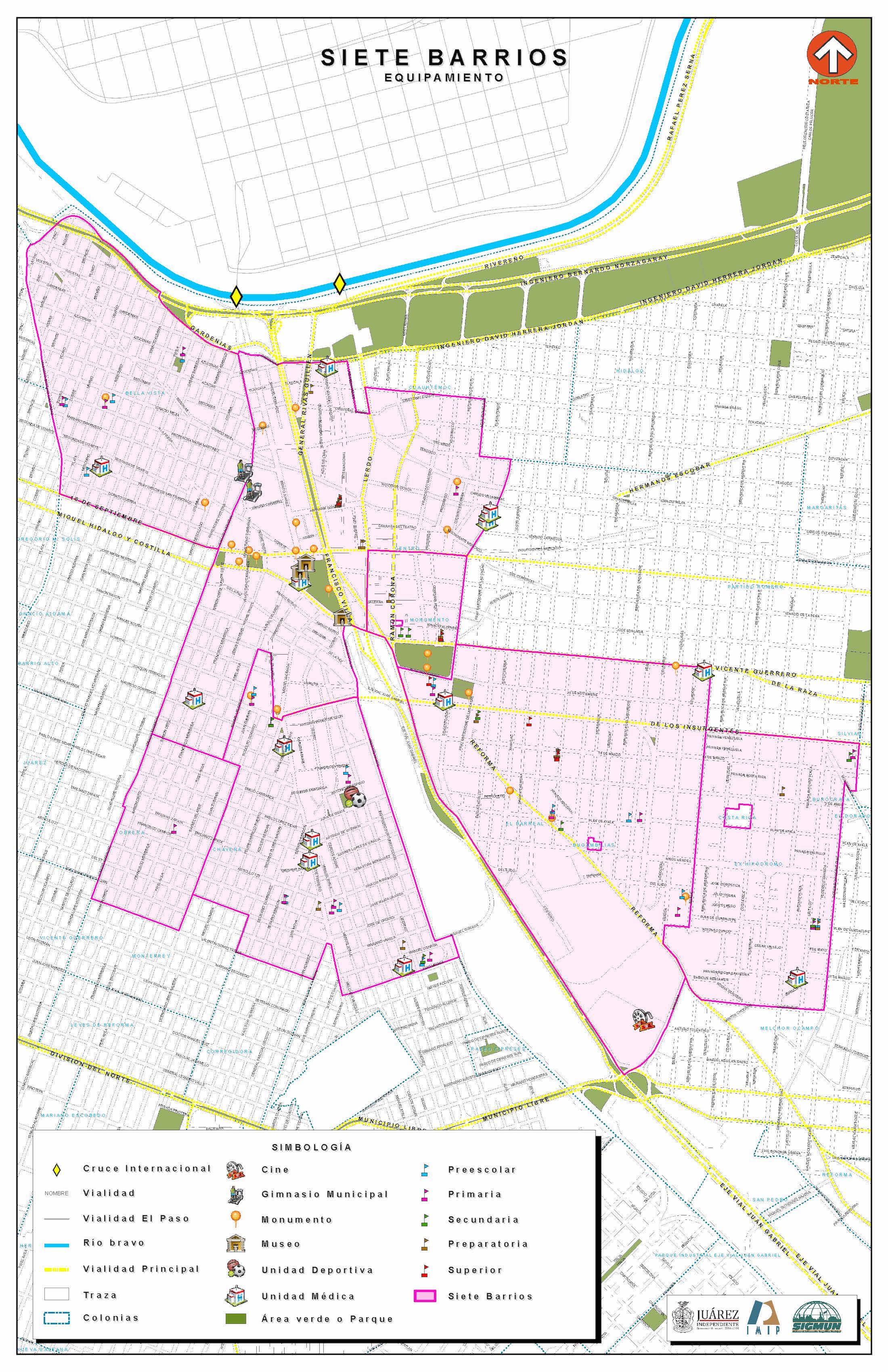 “Carta de Equipamiento de los Siete Barrios Históricos
de Ciudad Juárez”