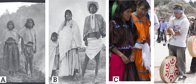  A) Colección de fotografías Expedición de Lumholtz a México 1890-1898. Museo
de Historia Natural Americana. B) Los Tarahumares, Colección Etnográfica, INAH.
Foto: Sandra Gutiérrez. C) Semana Santa rarámuri, Arareco, Chihuahua 2015.
Fotos: Rocío Marceleño.