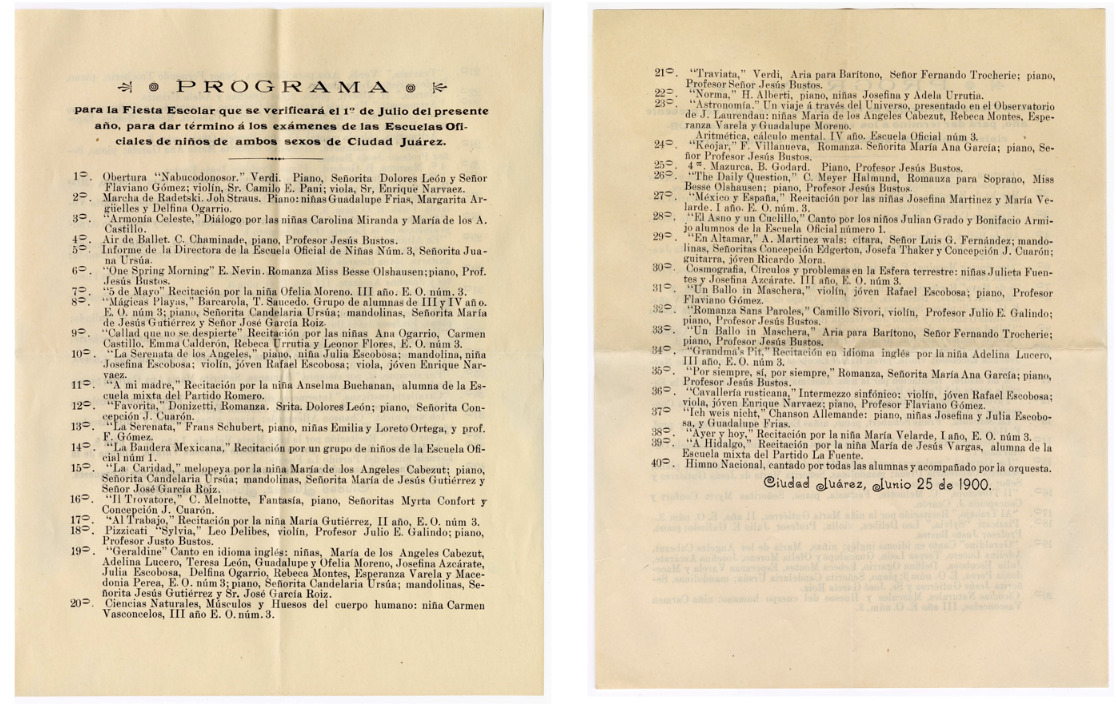 Programa para la fiesta escolar