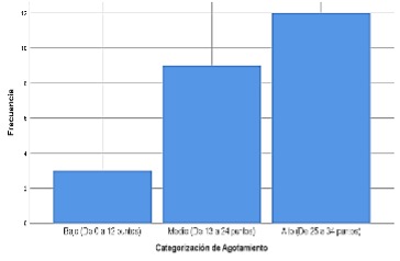Categorizaci&oacute;n de agotamiento.