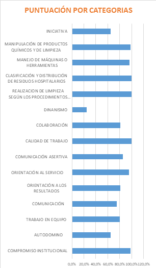 Gr&aacute;fico de puntuaci&oacute;n por categor&iacute;as.