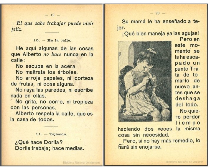 Progresa. Libro del Escolar de Pablo Pizzurno. Lectura 11 Tejiendo. Biblioteca Nacional del Maestro