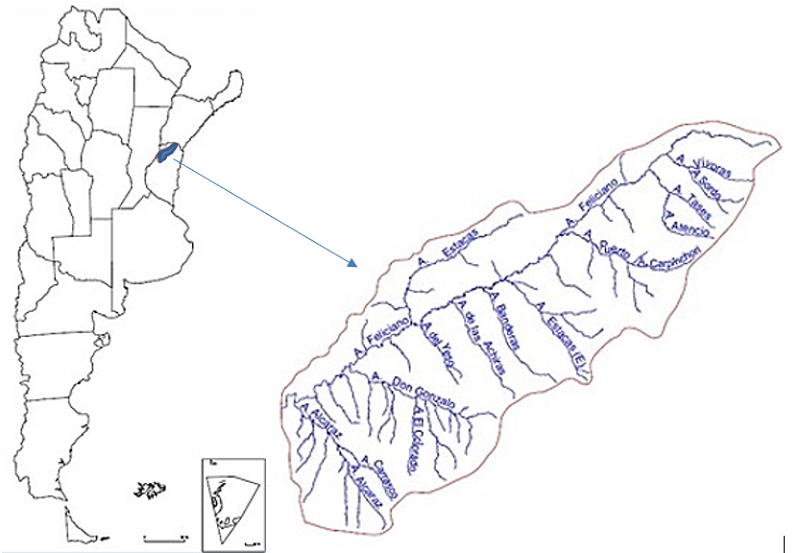 Cuenca del Arroyo
Feliciano – Ubicación y superficie