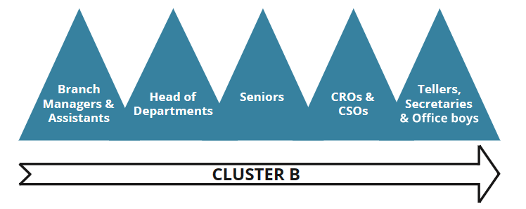 Illustrates Cluster B at the Lebanese Bank