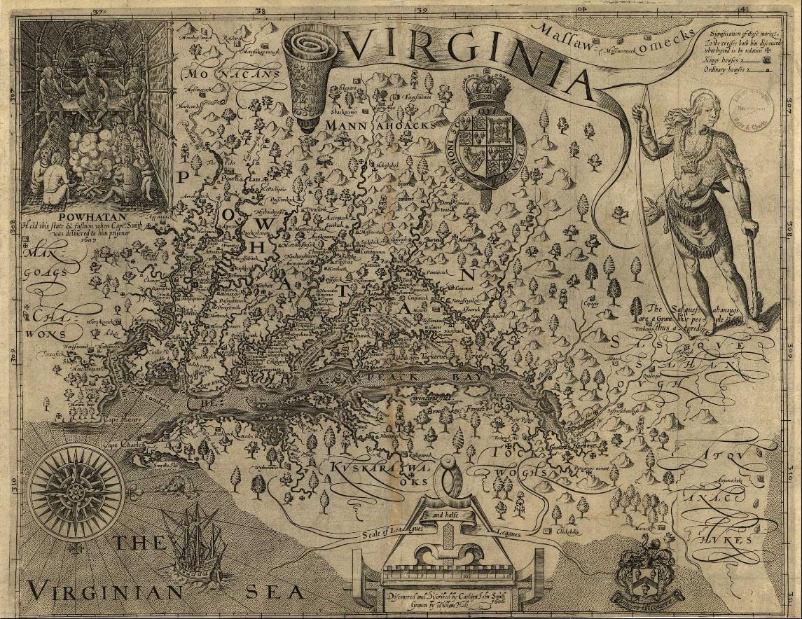 “John Smith's A Map of Virginia: With a Description of the Countrey, the Commodities, People, Government and Religion.1612”