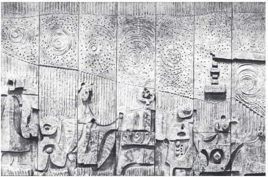 Detalle de mural al interior del edificio de la Corte Suprema de Justicia (1975)