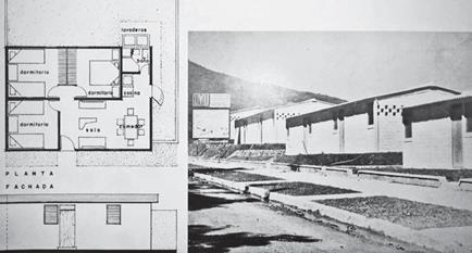 Planta, fachada y fotograf&iacute;a de vivienda unifamiliar tipo N3 R, colonia San Antonio.