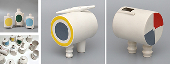 Serie
de jarrones de porcelana J. 