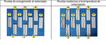 Comparativo de sinterización del compuesto AB a temperatura de 1150°C y 1230°C
