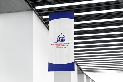 Sistema de
aplicaciones. Banderola para promocionar los períodos de sesiones de la
ANPP que se realizan de forma sistemática en el Palacio de Convenciones de La Habana.