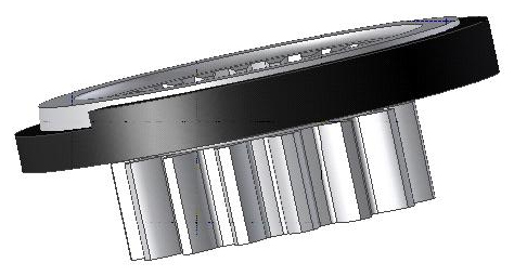 Calibre cónico
anular 3D fuera de límites  
