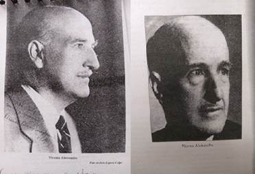 Fotografías de Vicente
Aleixandre en las antologías de José 

Luis Cano y Víctor de Lama 