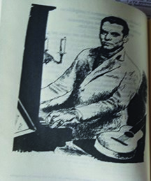 Dibujo de Federico García
Lorca en la antología de 1975 de Vicente Gaos