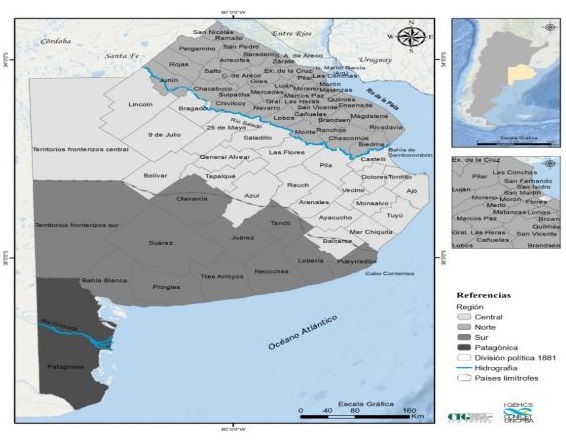 Regionalización del censo provincial de 1881
