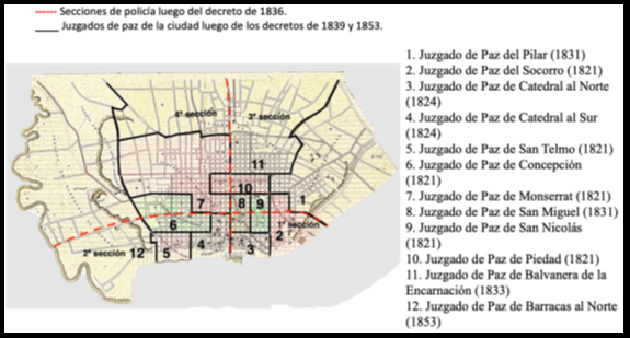 Dimensión territorial de la Justicia de Paz de la ciudad de Buenos Aires