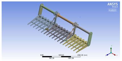 Modelo geométrico del rastrillo.