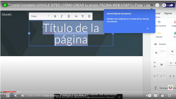 a) Incorporaci&oacute;n de t&iacute;tulos y dem&aacute;s herramientas de edici&oacute;n de la p&aacute;gina